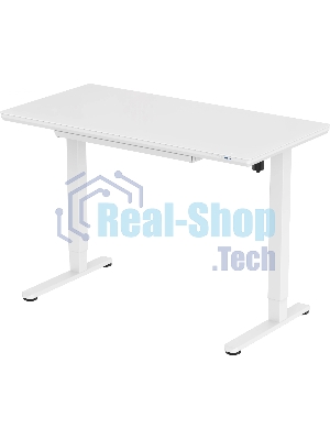Стол для компьютера Cactus с электроподъемником, столешница стекло белый каркас белый (CS-EGD-WWT)