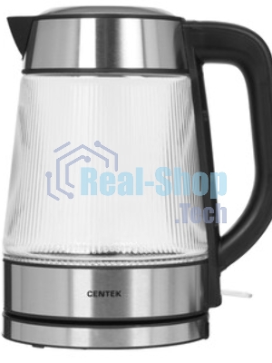 Чайник электрический Centek CT-0013 стекло, 2200 Вт, 1.8 л, серебристый