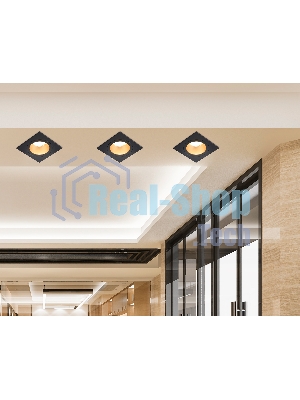Встраиваемый точечный светильник Ambrella light TN102829 BK/GD черный/золото GU5.3 92*92*50