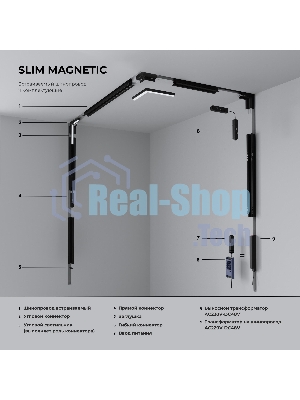 Slim Magnetic Шинопровод встраиваемый под ГКЛ 9,5мм (черный) (2м) 85209/00