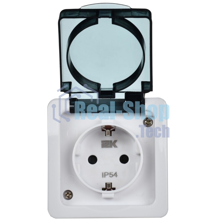 Розетка IEK ERMP12-K03-16-54-EC РСб20-3-ГПБд роз 1м с з/к о/у IP54 (цвет крышки:дымчатый) ГЕРМЕС PLUS