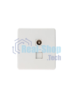 Розетка телевизионная Kranz ROUND компьютерная RJ45 кат6 + TV с/у перламутр