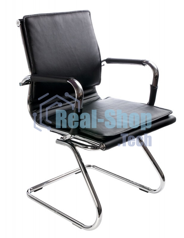 Кресло офисное Бюрократ CH-993-Low-V/Black черный, искусственная кожа, низкая спинка, полозья хром