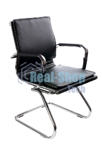 Кресло офисное Бюрократ CH-993-Low-V/Black черный, искусственная кожа, низкая спинка, полозья хром