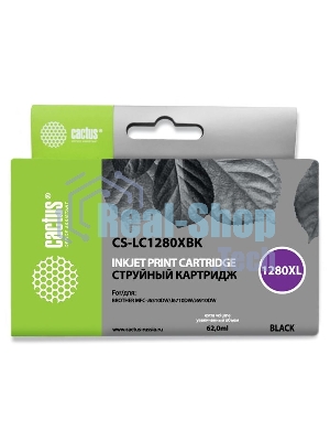 Картридж струйный Cactus CS-LC1280XBK черный (62 мл) для Brother MFC-J6510/6910DW