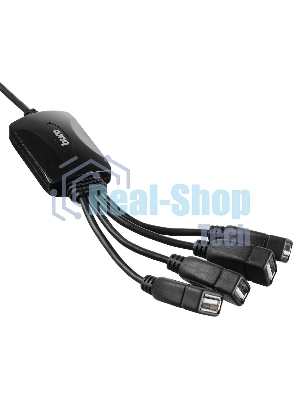 Разветвитель USB 2.0 Buro BU-HUB4-0.3-U2.0-Splitter 4порт. черный