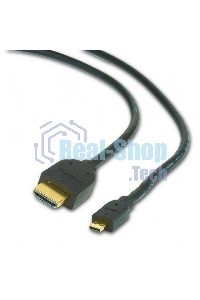 Кабель Cablexpert HDMI-micro HDMI CC-HDMID-6, 19M/19M, v2.0, медь, позол.разъемы, экран, 1.8м, черный, пакет