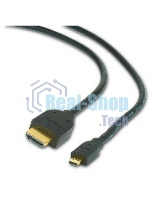 Кабель Cablexpert HDMI-micro HDMI CC-HDMID-6, 19M/19M, v2.0, медь, позол.разъемы, экран, 1.8м, черный, пакет