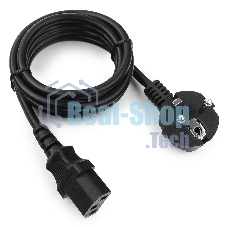 Кабель питания Cablexpert PC-186-1-1.8M, 1.8м, Schuko- C13, 3x1кв.мм, черный, с заземлением, пакет