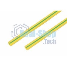 Термоусаживаемая трубка Rexant 15,0/7,5 мм, желто-зеленая, упаковка 50 шт. по 1 м