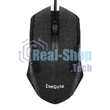 Мышь проводная ExeGate SH-9025L2 OEM черный, 1000 dpi, USB, кнопки - 3