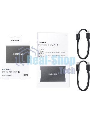 Внешний SSD Samsung T7, 1TB, USB 3.2 Gen 2 Type-C, R/W 1050/1000, серый