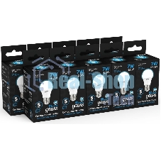 Лампа светодиодная Gauss 102502307 7Вт цок.: E27 груша 220B 6500K св. свеч. бел. хол. (упак.: 10 шт)