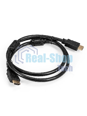 Кабель HDMI ExeGate EX-CC-HDMI2-1.0F (19M/19M, v2.0, 1м, 4K UHD, Ethernet, ферритовые кольца, позолоченные контакты)