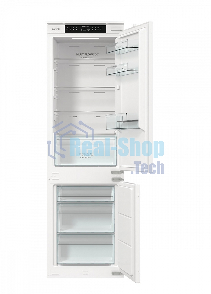 Встраиваемый холодильник Gorenje NRKI517141 белый двухкамерный 175/68 л морозилка снизу, No Frost