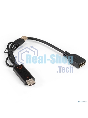 Конвертер HDMI-DisplayPort ExeGate EX-A-HDMIM-DPFU2-0.15 (19M/U2AM+20F, с питанием USB2.0)