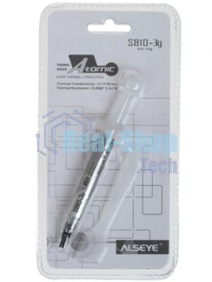 Термопаста ALSEYE T10 Thermal conductivity: 13.9W/m-k Color: Gray Conductivity: non-conductive specific gravity: 2.7g/cm³@25℃ Capacity: 1.2мл Weight: 2G