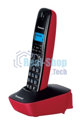 Телефон беспроводной (DECT) Panasonic KX-TG1611RUR (красный) АОН, Caller ID,12 мелодий звонка,подсветка дисплея,поиск трубки