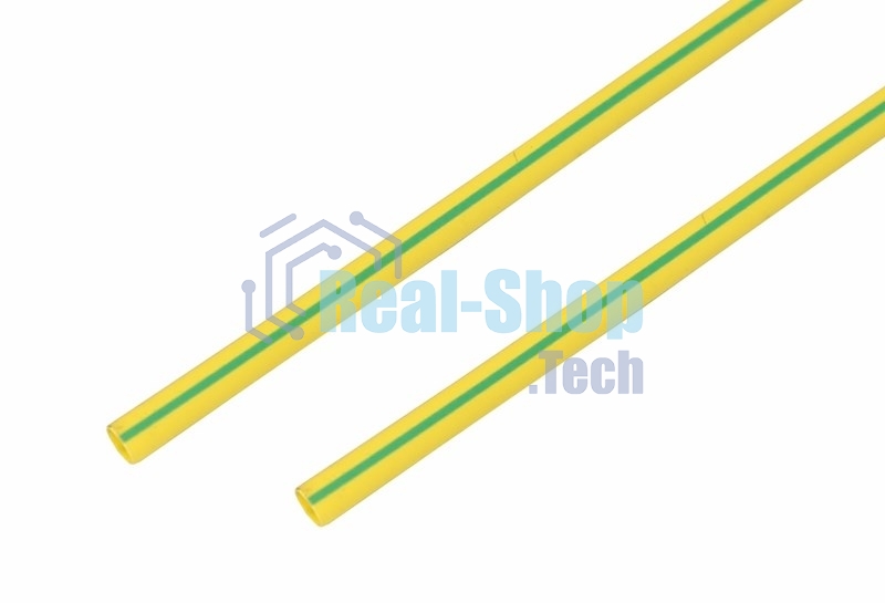 Термоусадка Rexant 8,0/4,0 мм, желто-зеленая (1м)