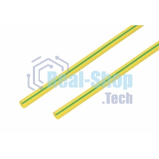 Термоусадка Rexant 8,0/4,0 мм, желто-зеленая (1м)