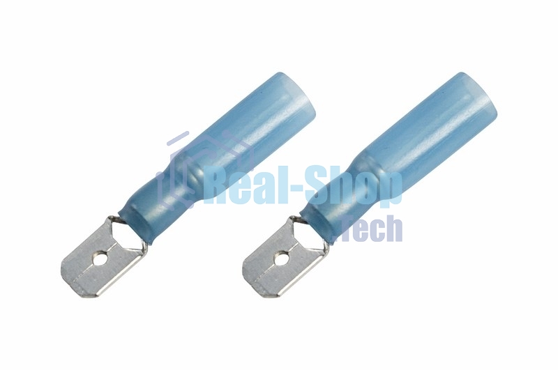 Клемма плоская Rexant изолированная термоусаживаемая штекер 6.35 мм 1.5-2.5 мм² (РПи-п-т 2.5-(6.3)) синий