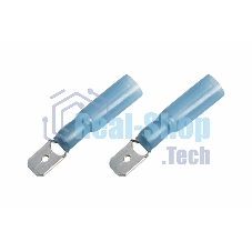 Клемма плоская Rexant изолированная термоусаживаемая штекер 6.35 мм 1.5-2.5 мм² (РПи-п-т 2.5-(6.3)) синий