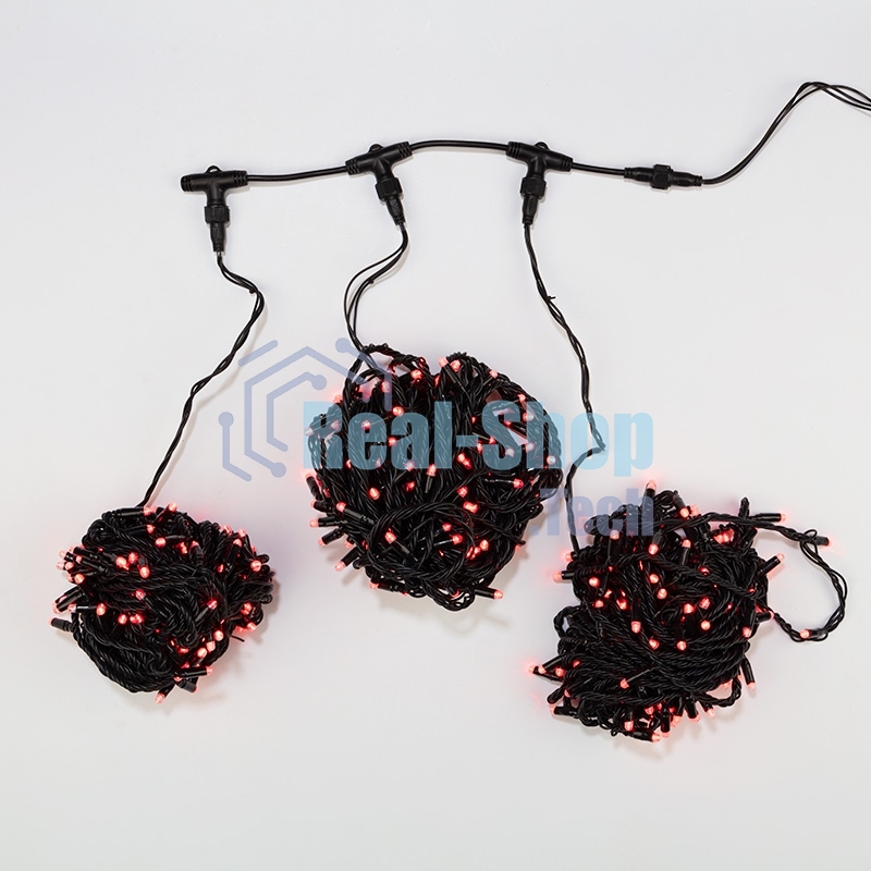 Гирлянда Neon-night LED ClipLight 24V, 3 нити по 20 м, свечение с динамикой, цвет диодов красный