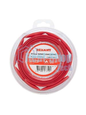 Трубка термоусаживаемая Rexant 6.0/3.0мм красн. ролик 2.44 м