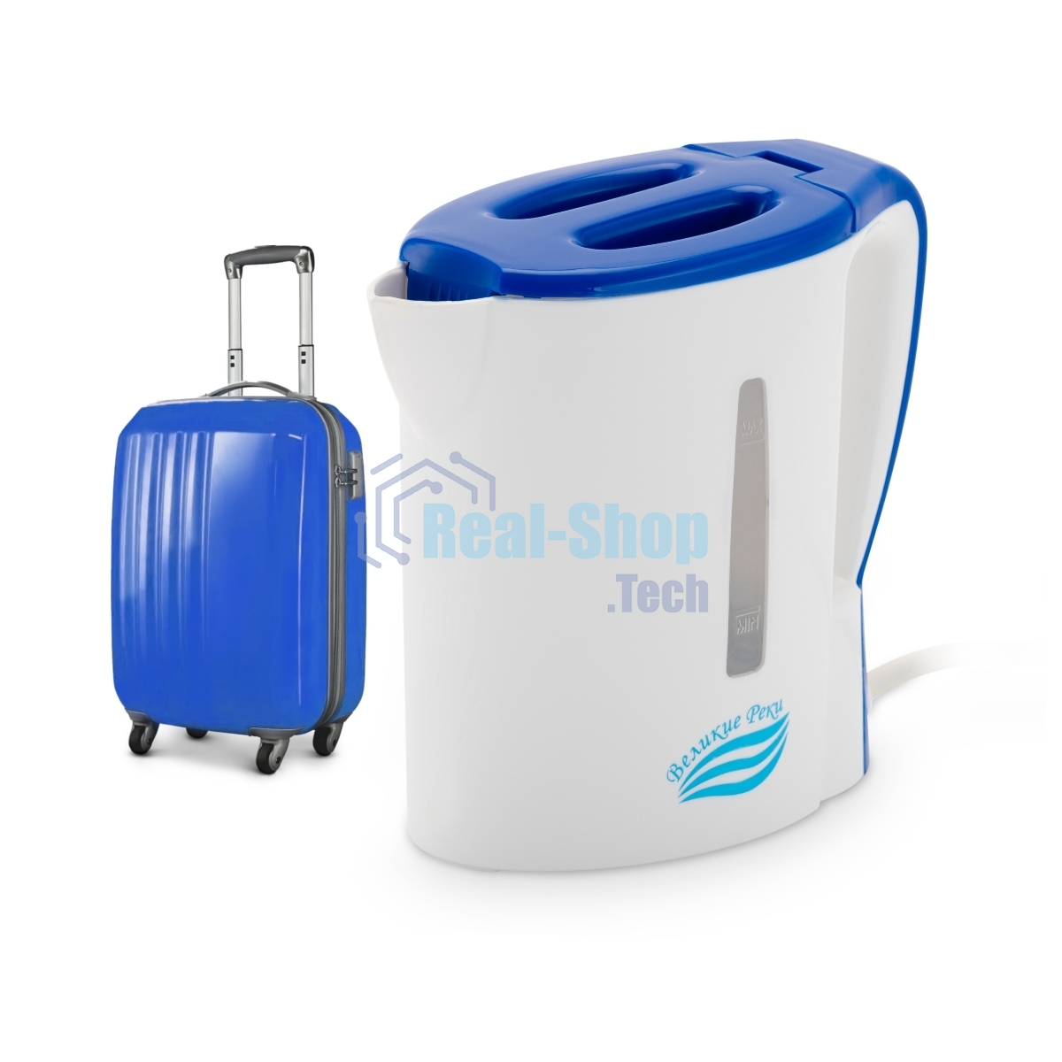 Чайник электрический Великие Реки Мая-1 бело-синий