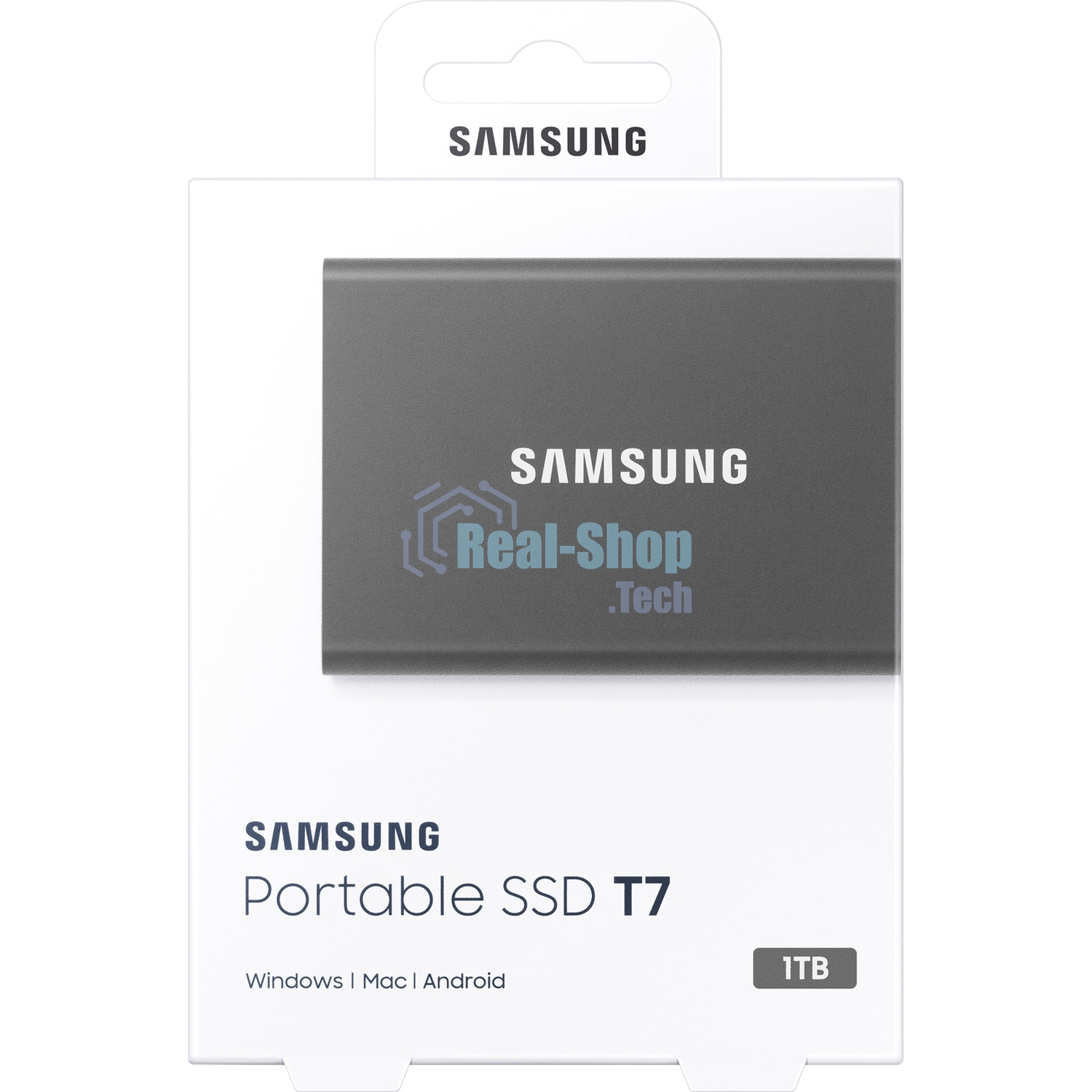 Внешний SSD Samsung T7, 1TB, USB 3.2 Gen 2 Type-C, R/W 1050/1000, серый