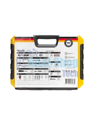 Набор инструментов Kranz 1/2, 1/4, CrV, пластиковый кейс, 94 предмета