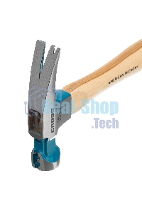 Молоток-гвоздодер Gross 10418 American hickory 450г, угол 75, магнит, обрезиненная рукоятка