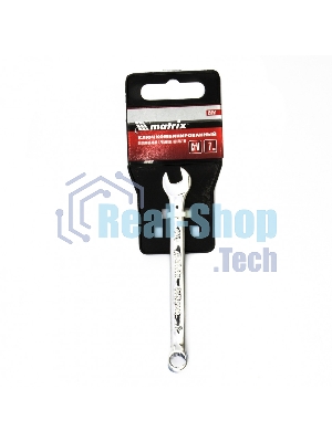 Ключ комбинированный Matrix, 7 мм, CrV, полированный хром
