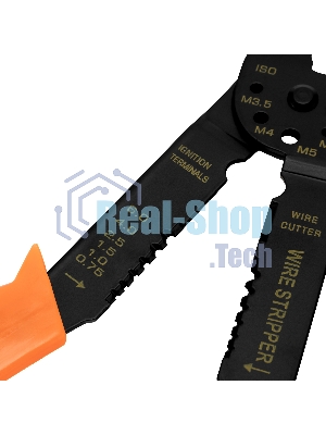 Щипцы Sparta 210 мм, для зачистки электропроводов и обжима контактных клемм, 1,5–6,5 мм