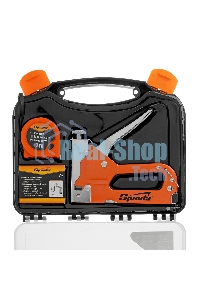 Набор Sparta: степлер мебельный регулируемый, скобы 500 шт, рулетка 2м., тип скобы 53, 4-14 мм