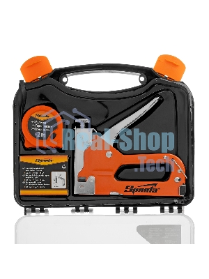 Набор Sparta: степлер мебельный регулируемый, скобы 500 шт, рулетка 2м., тип скобы 53, 4-14 мм