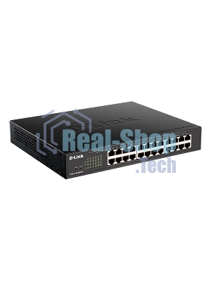 Коммутатор настраиваемый L2 D-Link DGS-1100-24PV2/A3A c 24 портами 10/100/1000Base-T (12 портов РоЕ 802.3af/at, PoE-бюджет 100 Вт)