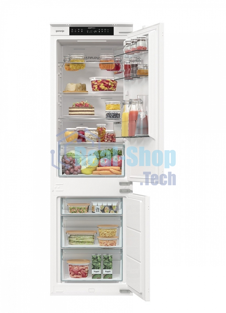 Встраиваемый холодильник Gorenje NRKI517141 белый двухкамерный 175/68 л морозилка снизу, No Frost