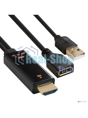Конвертер HDMI-DisplayPort ExeGate EX-A-HDMIM-DPFU2-0.15 (19M/U2AM+20F, с питанием USB2.0)