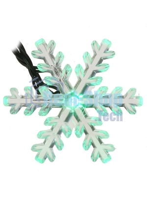 Гирлянда светодиодная Neon-night Снежинки большие 5м, 20LED, IP20, прозрачный провод, свечение мульти (RG/RB), мигание, 230В