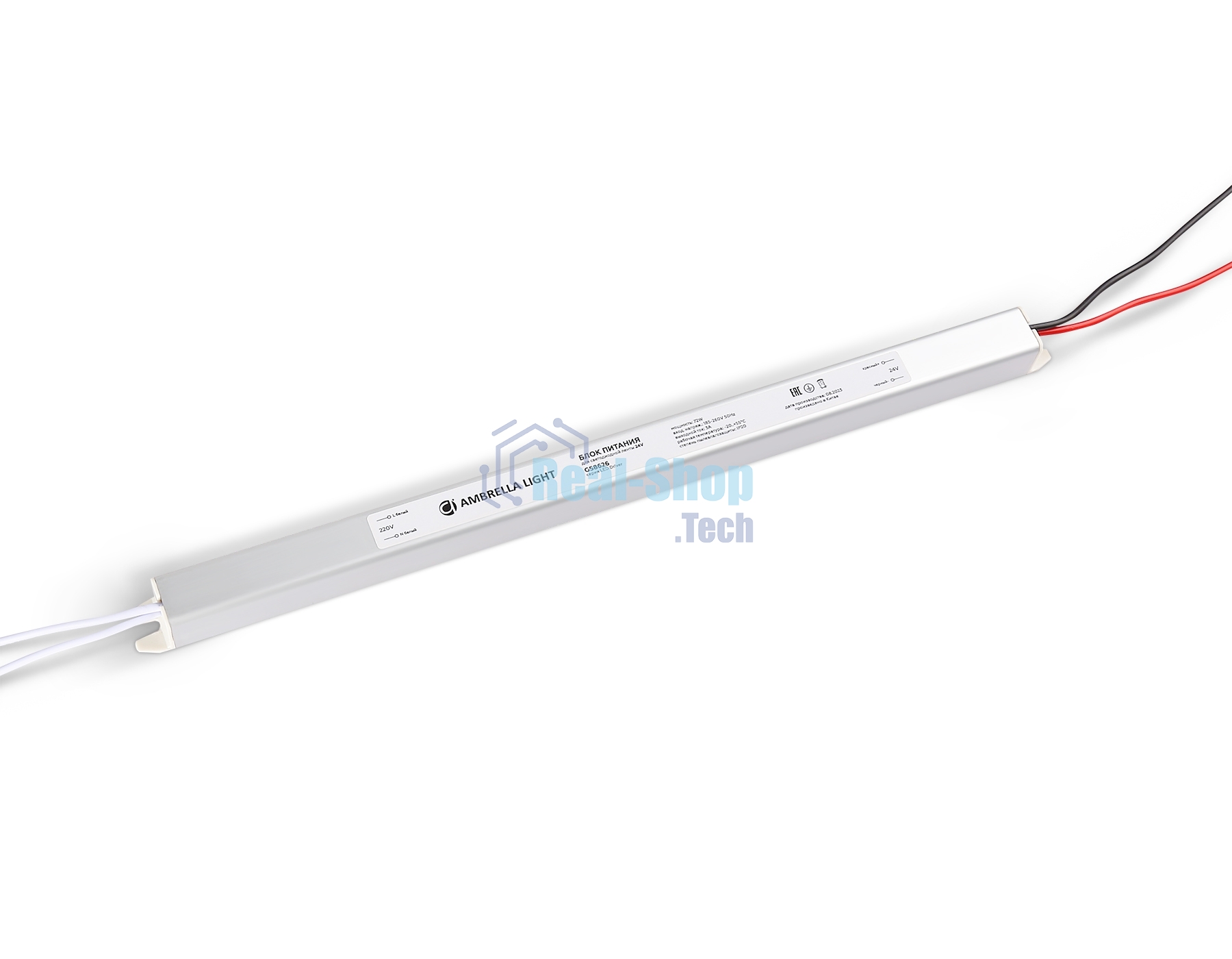 Блок питания 24V 72W 3A IP20 185-260V 312*18*18