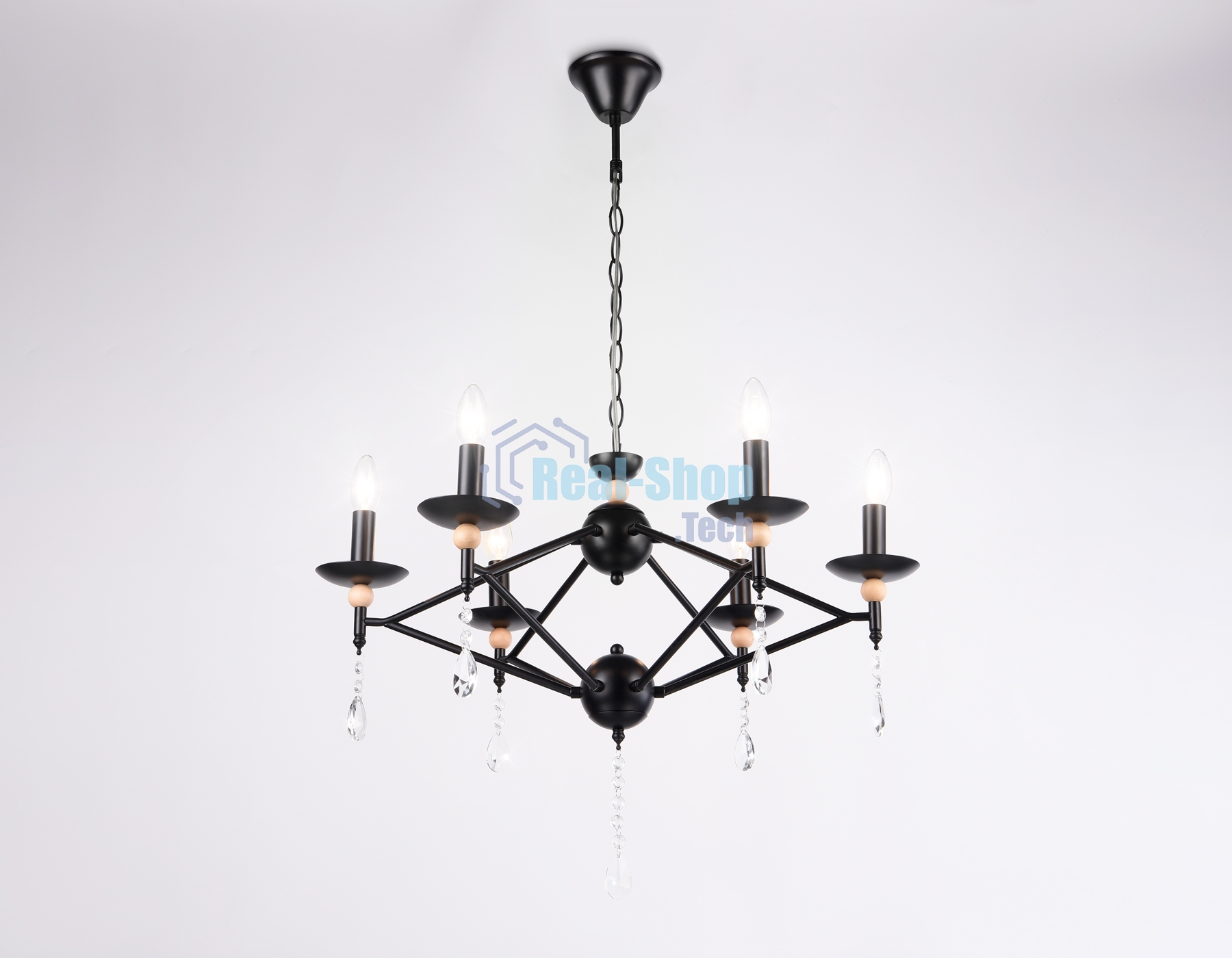 Светильник Ambrella light TR9597/6 BK черный E14/6 max 40W D660*880