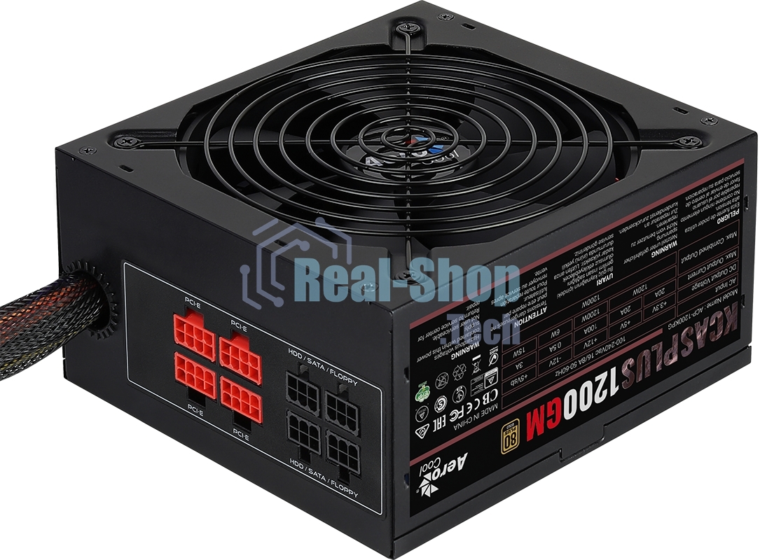 Блок питания Aerocool/Formula 1200W Retail KCAS PLUS 1200GM, 80 PLUS Gold, ATX v2.4, модульный, fan 14cm, 8x PCI-E [6+2-Pin], 10x SATA, 6x MOLEX