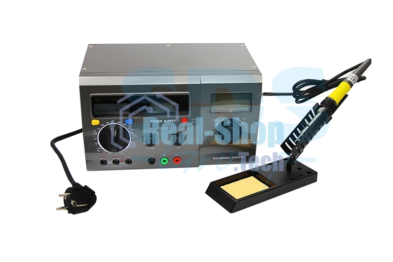 Многофункциональная цифровая паяльная станция с мультиметром и ЖК дисплеем Rexant, 220 В/48 Вт