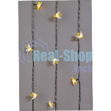 Каскад Lamper Янтарные Пчелы LED 10 м с выносной солнечной панелью 2 м и аккумулятором, IP65, теплое белое свечение