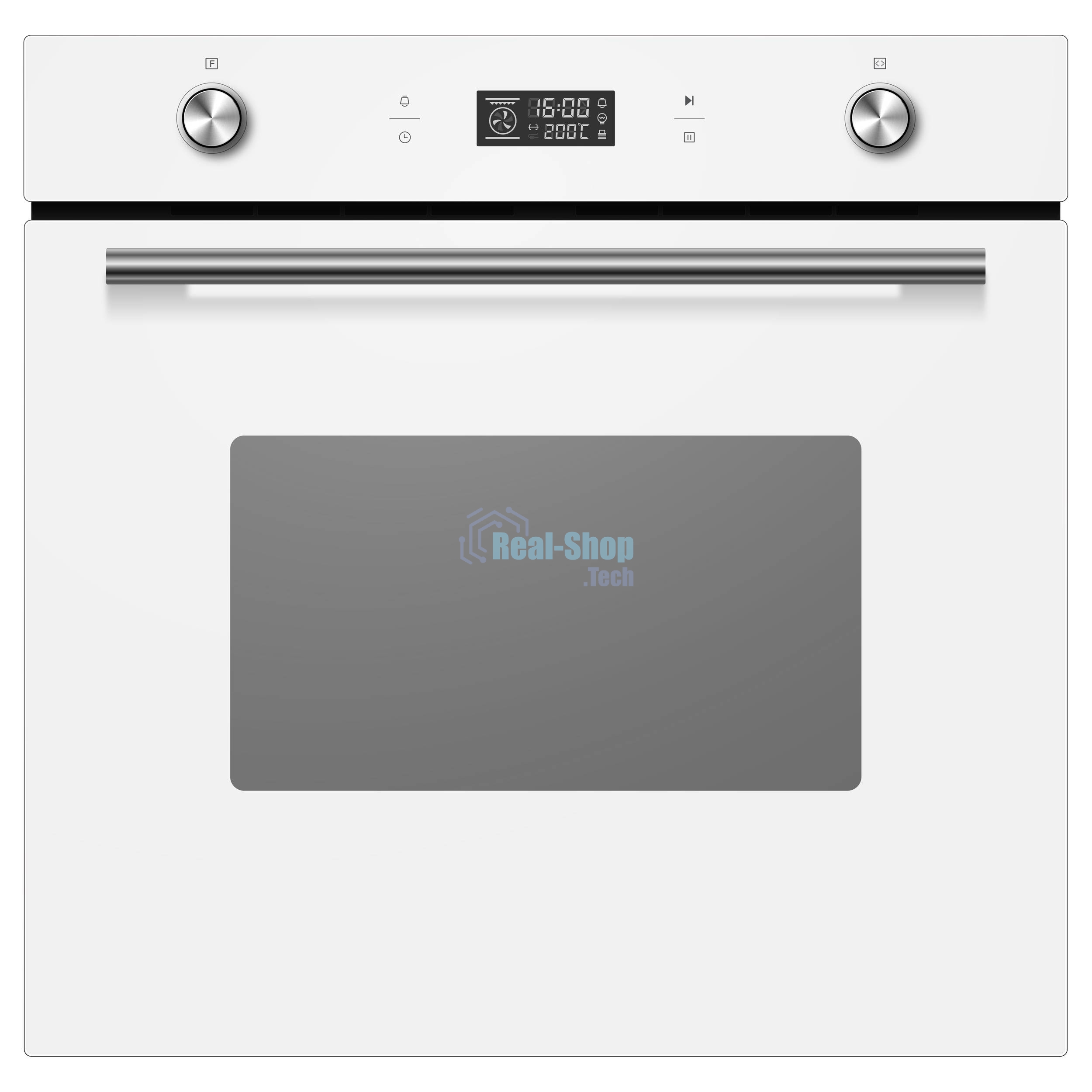 Духовой шкаф встраиваемый полноразмерный Evelux EO 650 PW, 60 см, 9 режимов, 70л, белое стекло