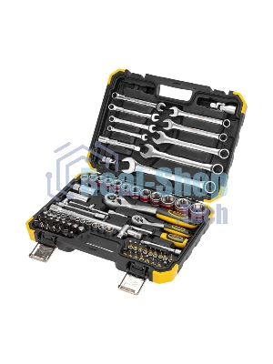 Набор инструментов Kranz 1/2, 1/4, CrV, пластиковый кейс, 82 предмета