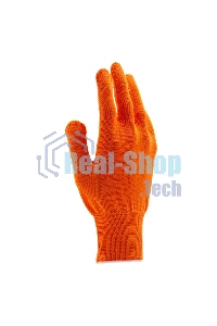 Перчатки из синтетической нити, ПВХ точка, 13 класс, оранжевые, XL Россия
