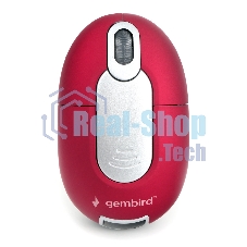 Мышь беспроводная Gembird MUSW-605 красный, 1200 dpi, радиоканал, USB, кнопки - 3