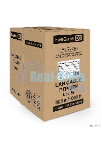 Кабель ExeGate FTP 4 пары кат.5e медь, 24AWG, экран, бухта 305м, серый, PVC